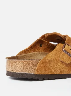 Best Birkenstock Soft Footbed Boston In Mink Suede Men Footwear.
