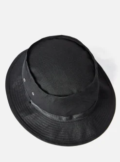 Fashion Cableami® Pork Pie Hat In Black Linen/Cotton Oxford Men Accessories.