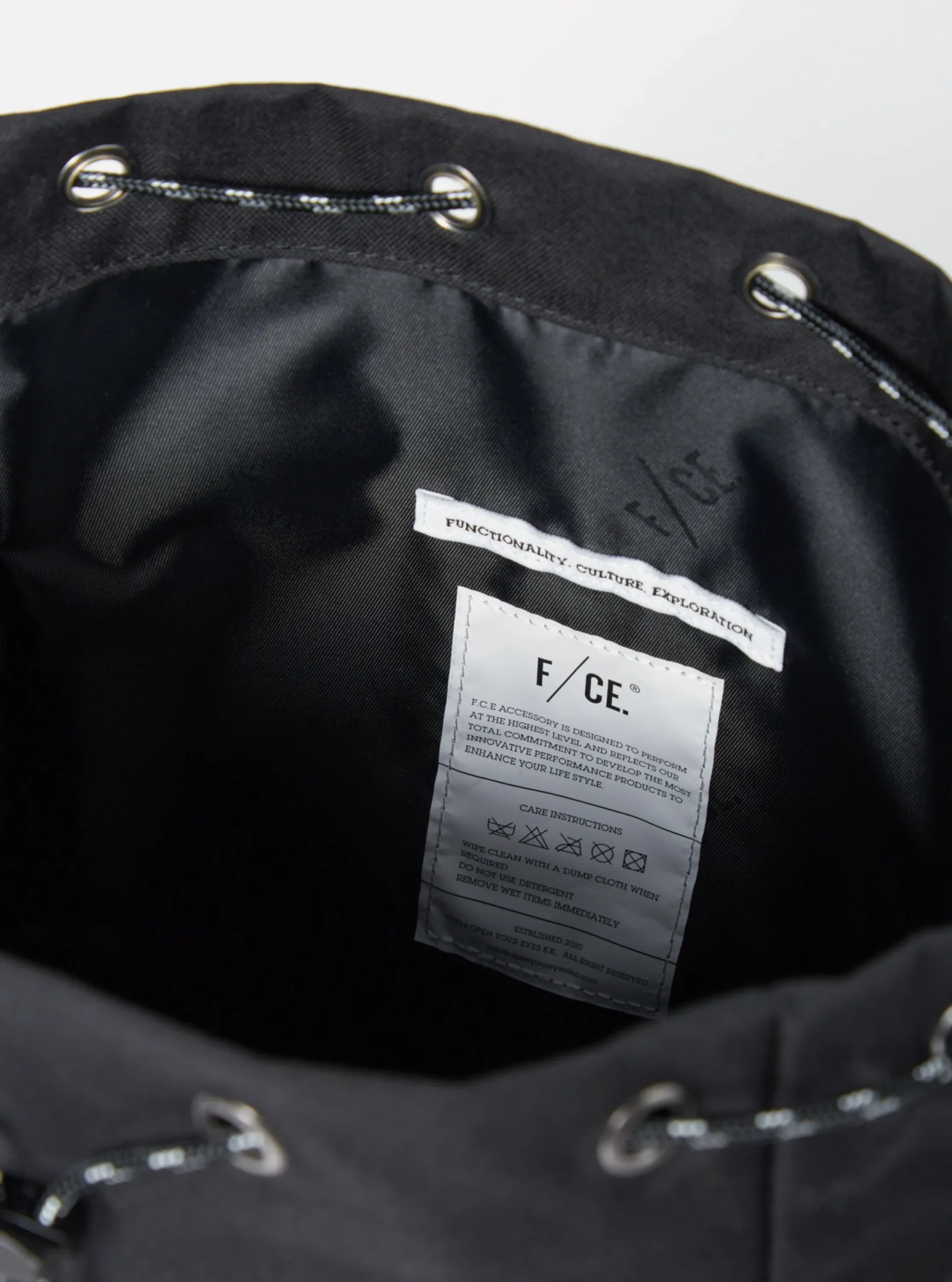 New F/Ce.® Drawstring Bag In Black Cordura Men Accessories.