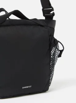 Hot Sandqvist 'Stevie' Crossbody Bag In Black Recycled Nylon Men Accessories.