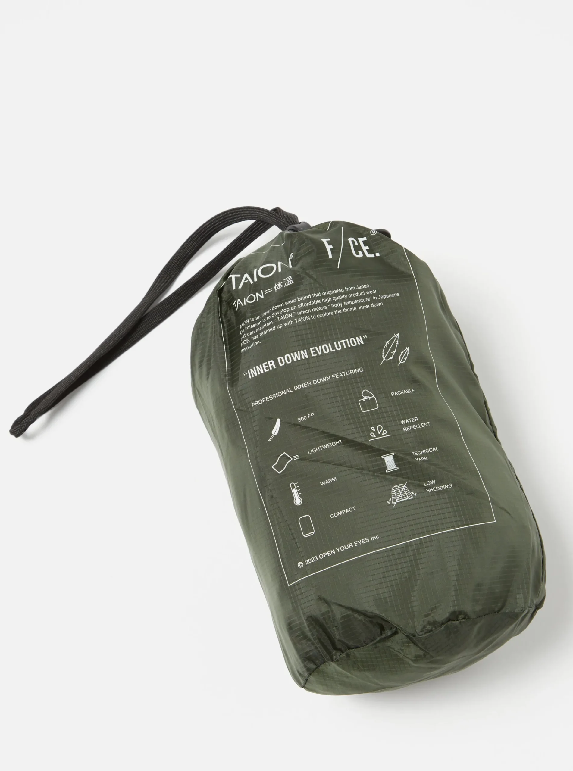 Flash Sale Taion By F/Ce. Packable Down Vest In Olive Nylon Ripstop/Duck Down Men Waistcoats & Gilets.