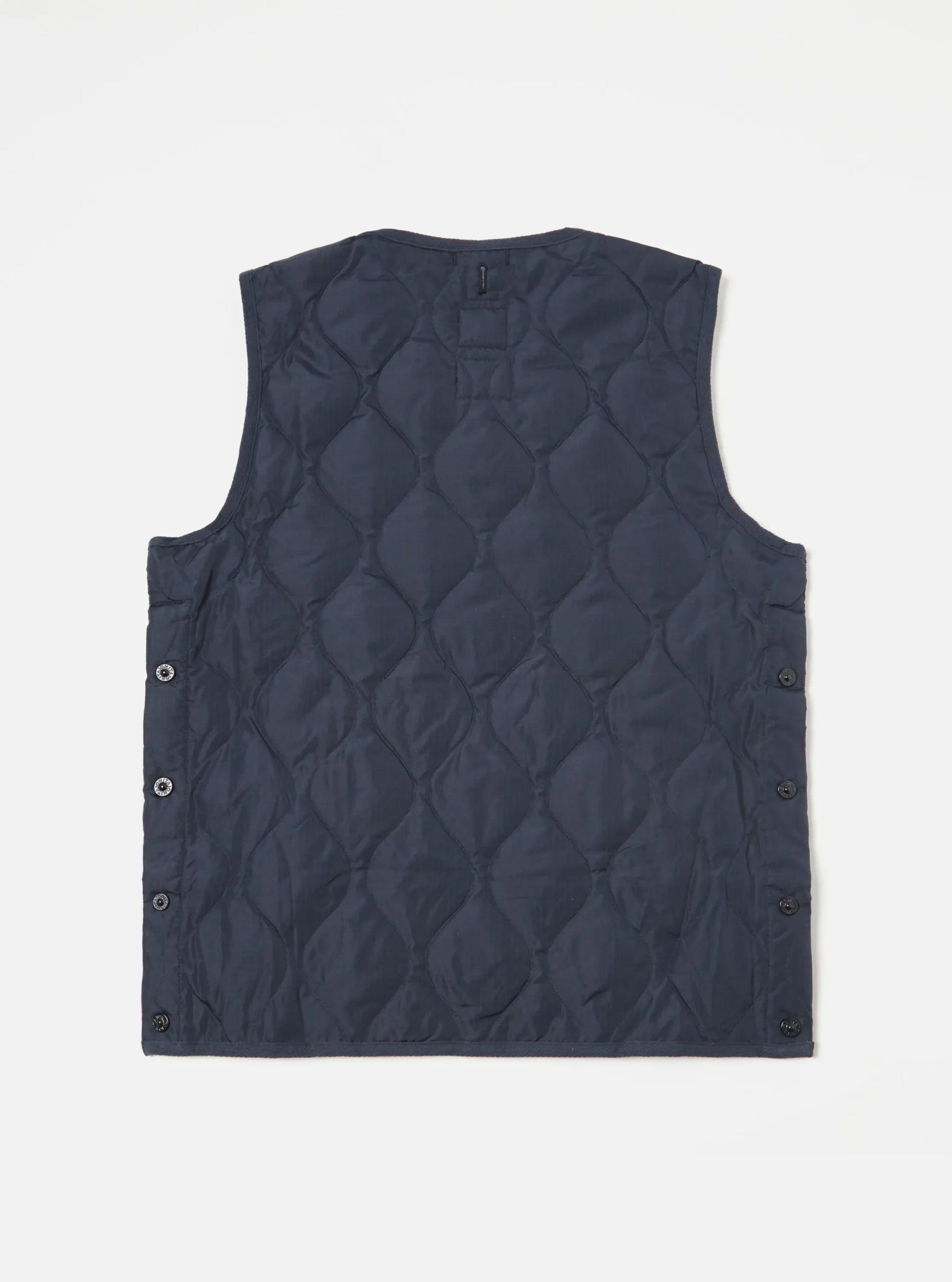 Fashion Taion Military Crew Neck Down Vest In Dark Navy Ripstop Men Waistcoats & Gilets.