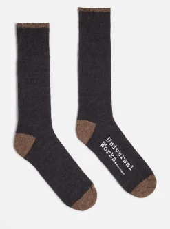 Best Sale Alpaca Sock In Charcoal Alpaca Wool Men Underwear & Socks.