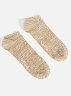 Hot Ankle Slub Sock In Dark Sand Slub Knit Men Underwear & Socks.