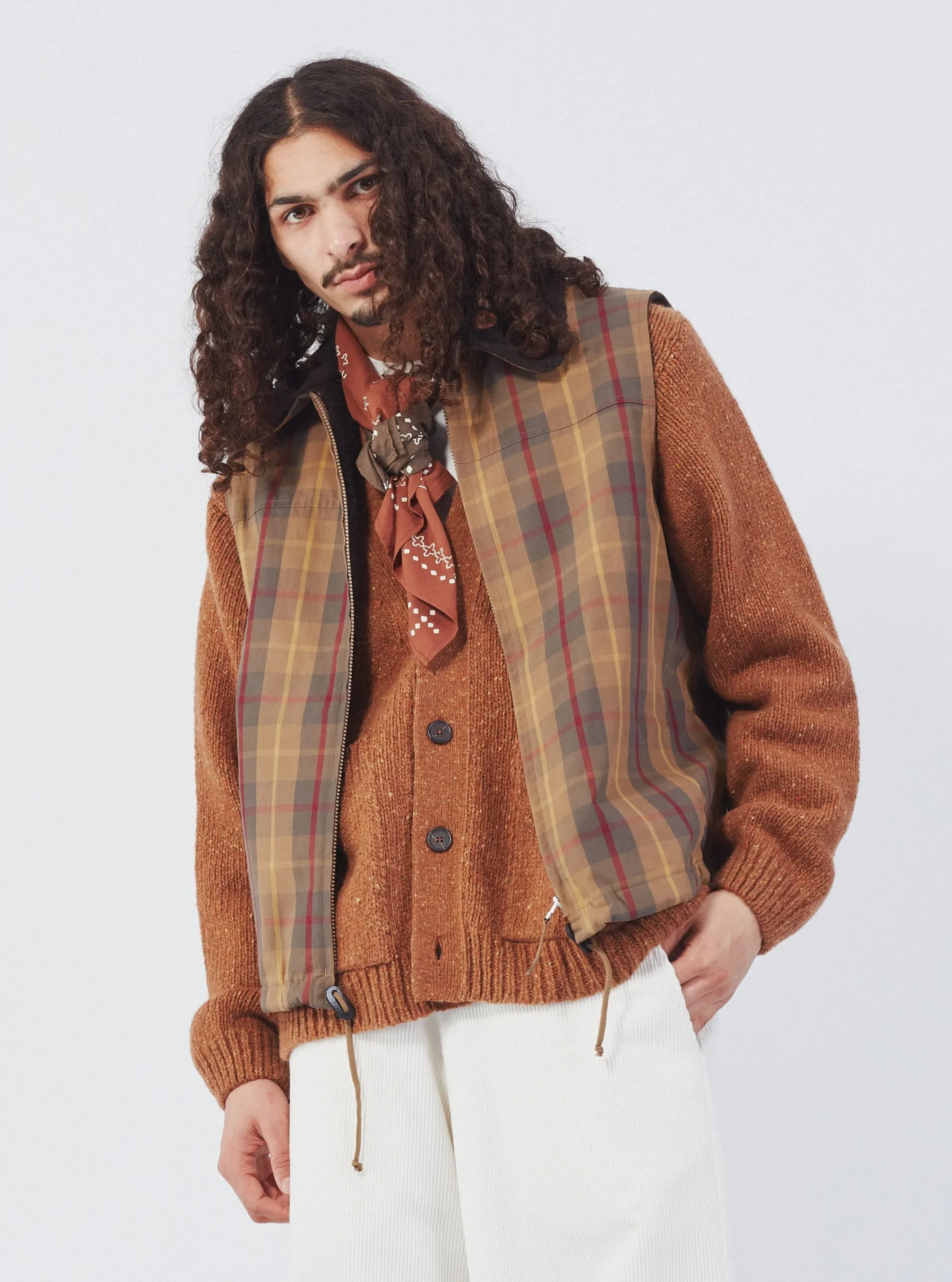 Best Atlas Gilet In Cinnamon British Drywax Check Men Waistcoats & Gilets.