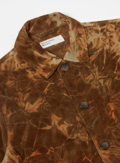 Shop Bakers Jacket In Brown Hand-Dyed Japanese Cord Men Jackets.