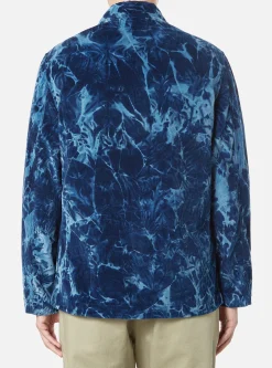 Store Bakers Jacket In Indigo Hand-Dyed Japanese Velvet Cord Men Jackets.