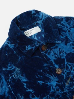 Store Bakers Jacket In Indigo Hand-Dyed Japanese Velvet Cord Men Jackets.