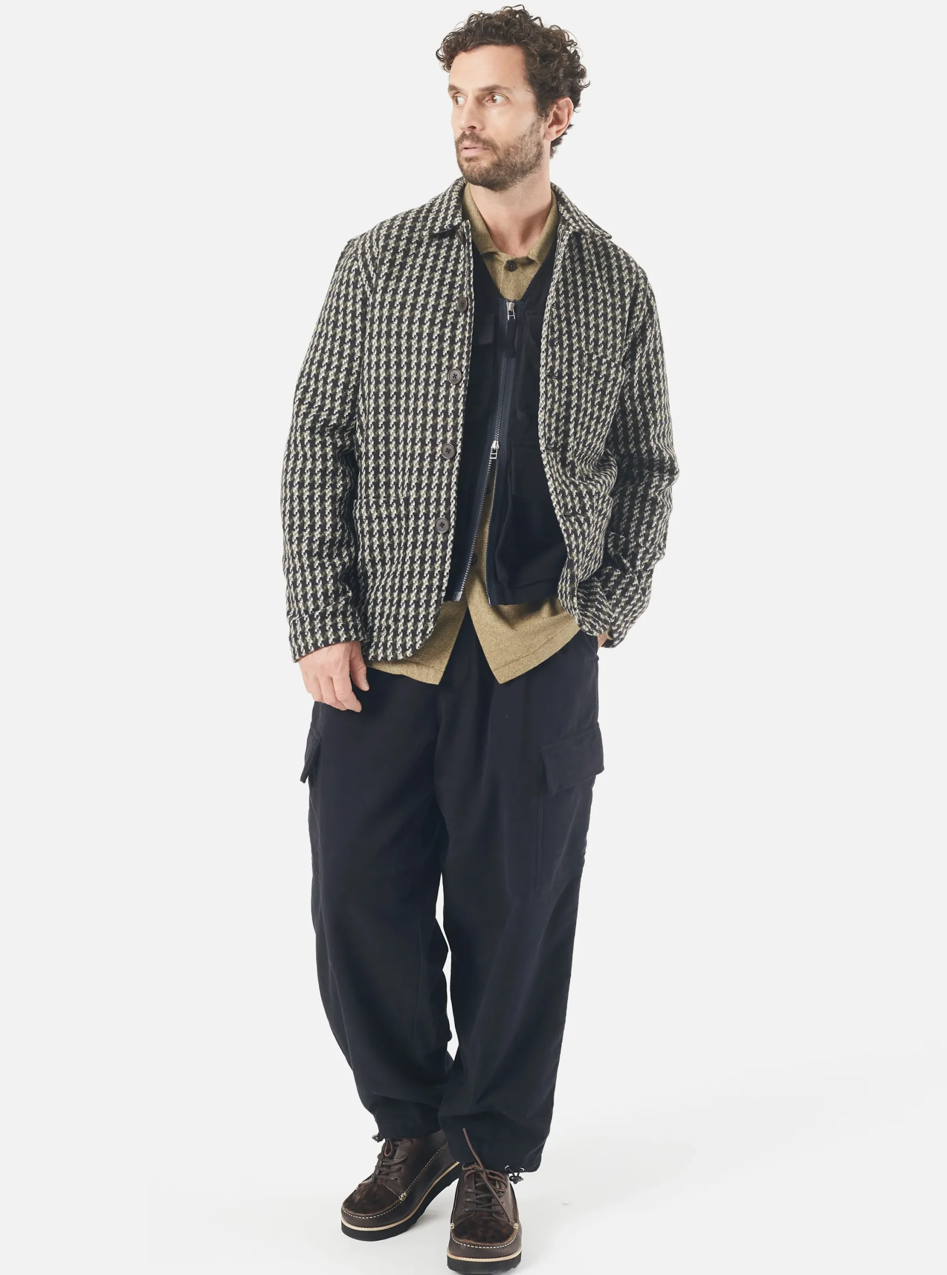 Flash Sale Bakers V3 Chore Jacket In Olive Cortina Tweed Men Coats & Outerwear.