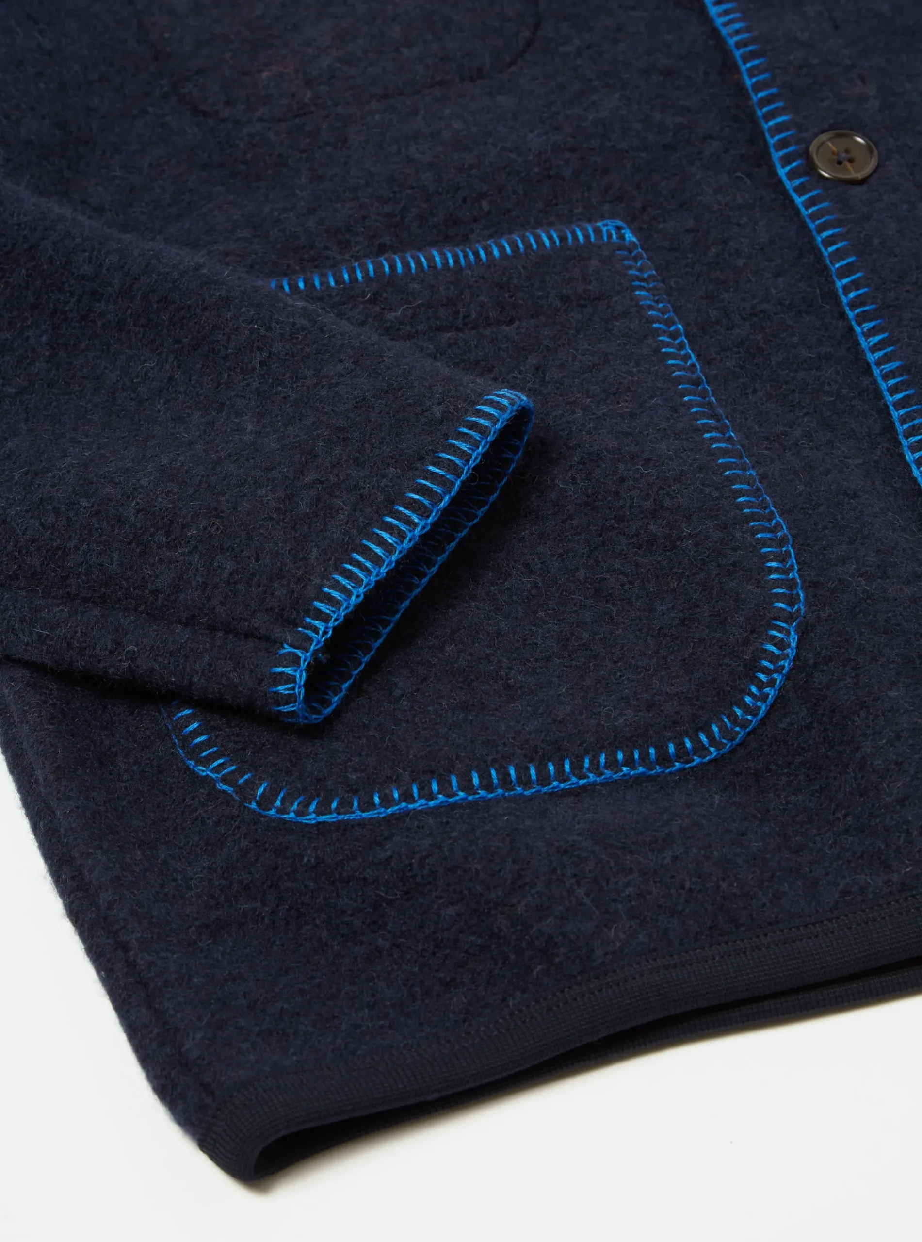 Cheap Blanket Cardigan In Navy Studio Wool Mix Men Fleece.
