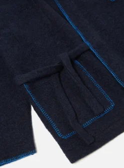 Best Blanket Kyoto Work Jacket In Navy Studio Wool Mix Men Fleece.