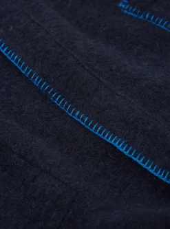 Best Blanket Kyoto Work Jacket In Navy Studio Wool Mix Men Fleece.