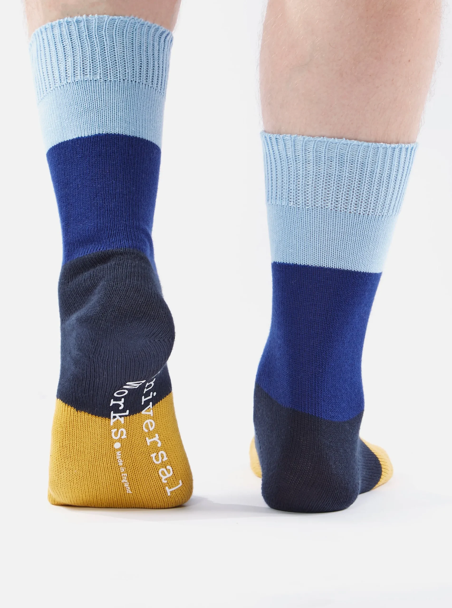 Best Sale Bold Stripe Sock In Sky/Indigo Cotton Men Underwear & Socks.