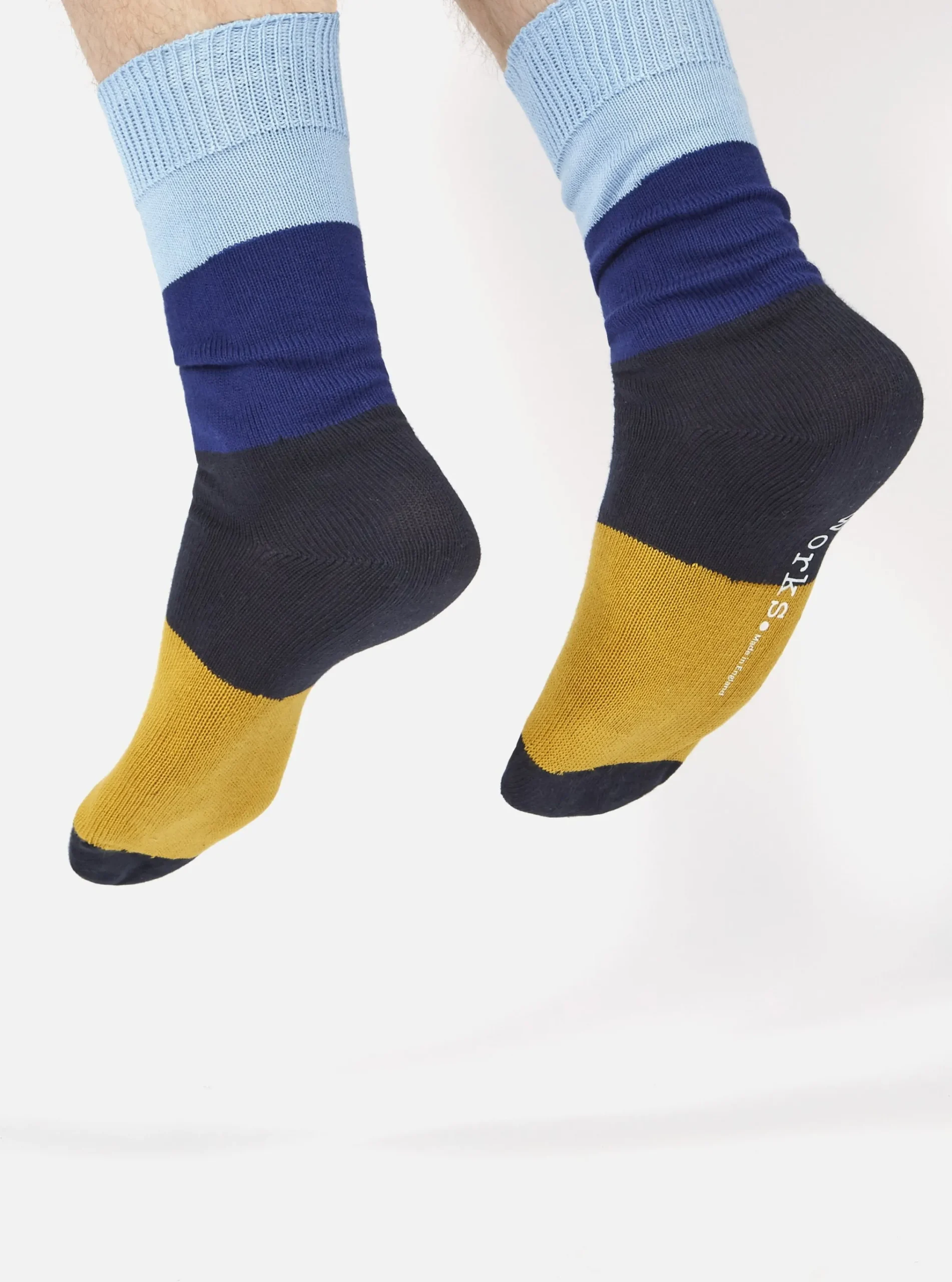 Best Sale Bold Stripe Sock In Sky/Indigo Cotton Men Underwear & Socks.