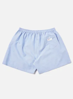 Store Boxer Short In Blue Oxford Cotton Men Underwear & Socks.