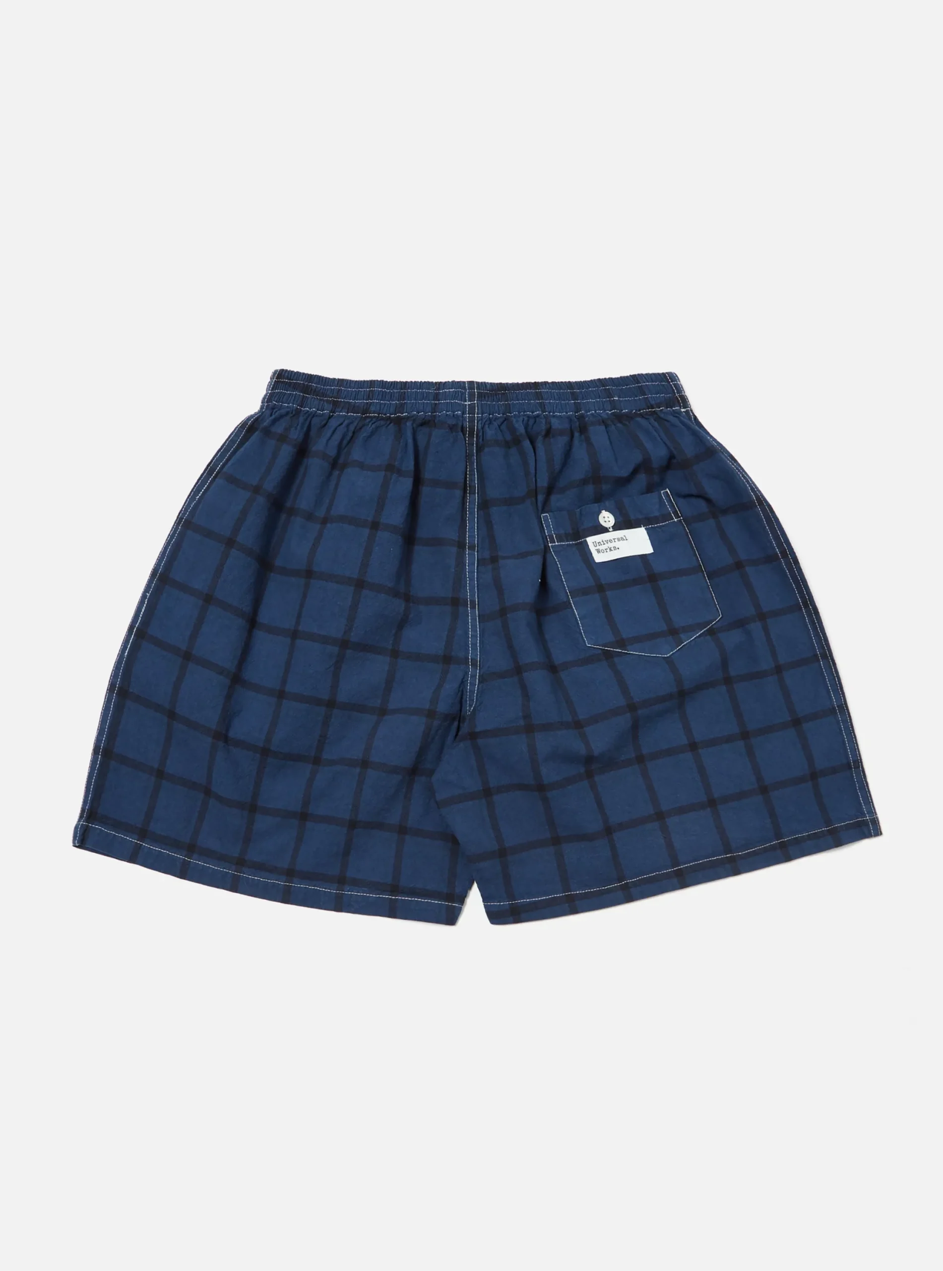 Fashion Boxer Short In Blue Check Men Nightwear.