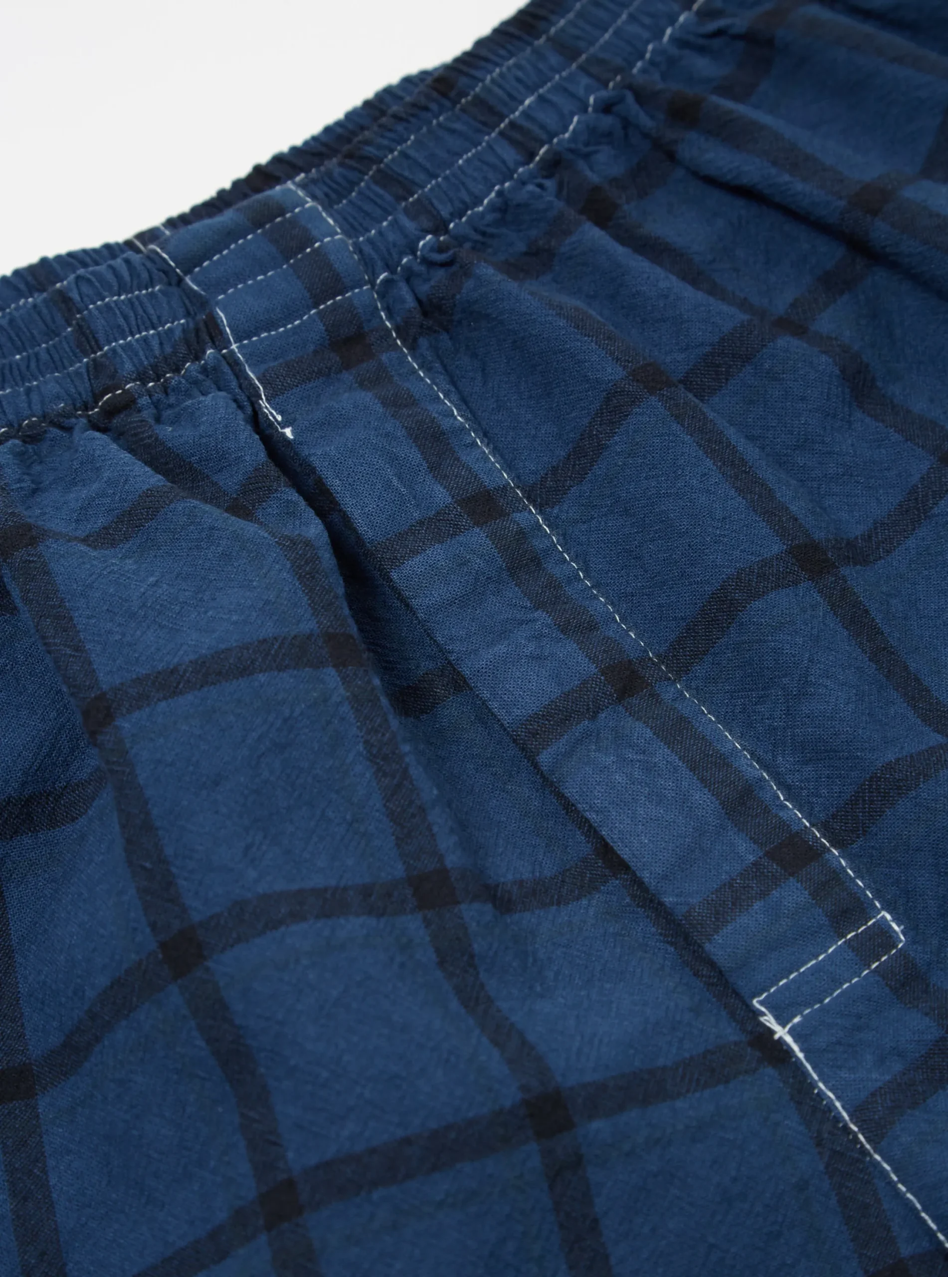 Fashion Boxer Short In Blue Check Men Nightwear.