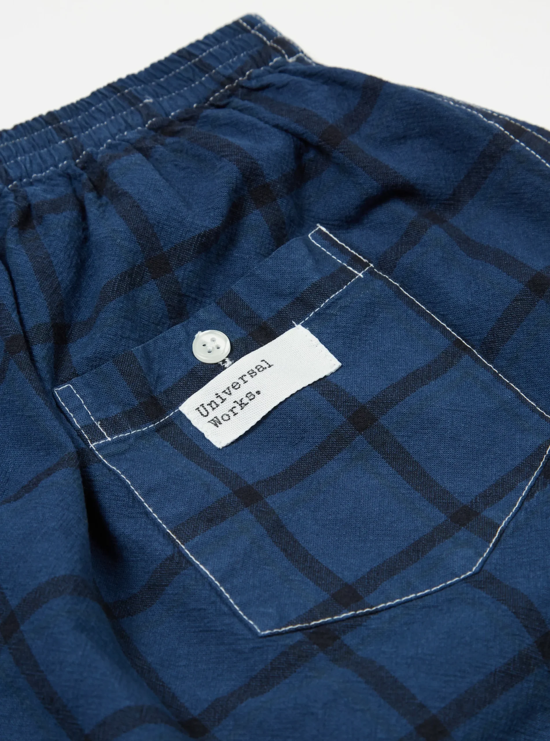 Fashion Boxer Short In Blue Check Men Nightwear.