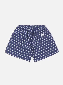 Clearance Boxer Short In Indigo Vintage Double Ikat Men Underwear & Socks.