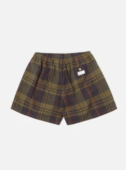 Clearance Boxer Short In Olive Tonal Check Men Underwear & Socks.