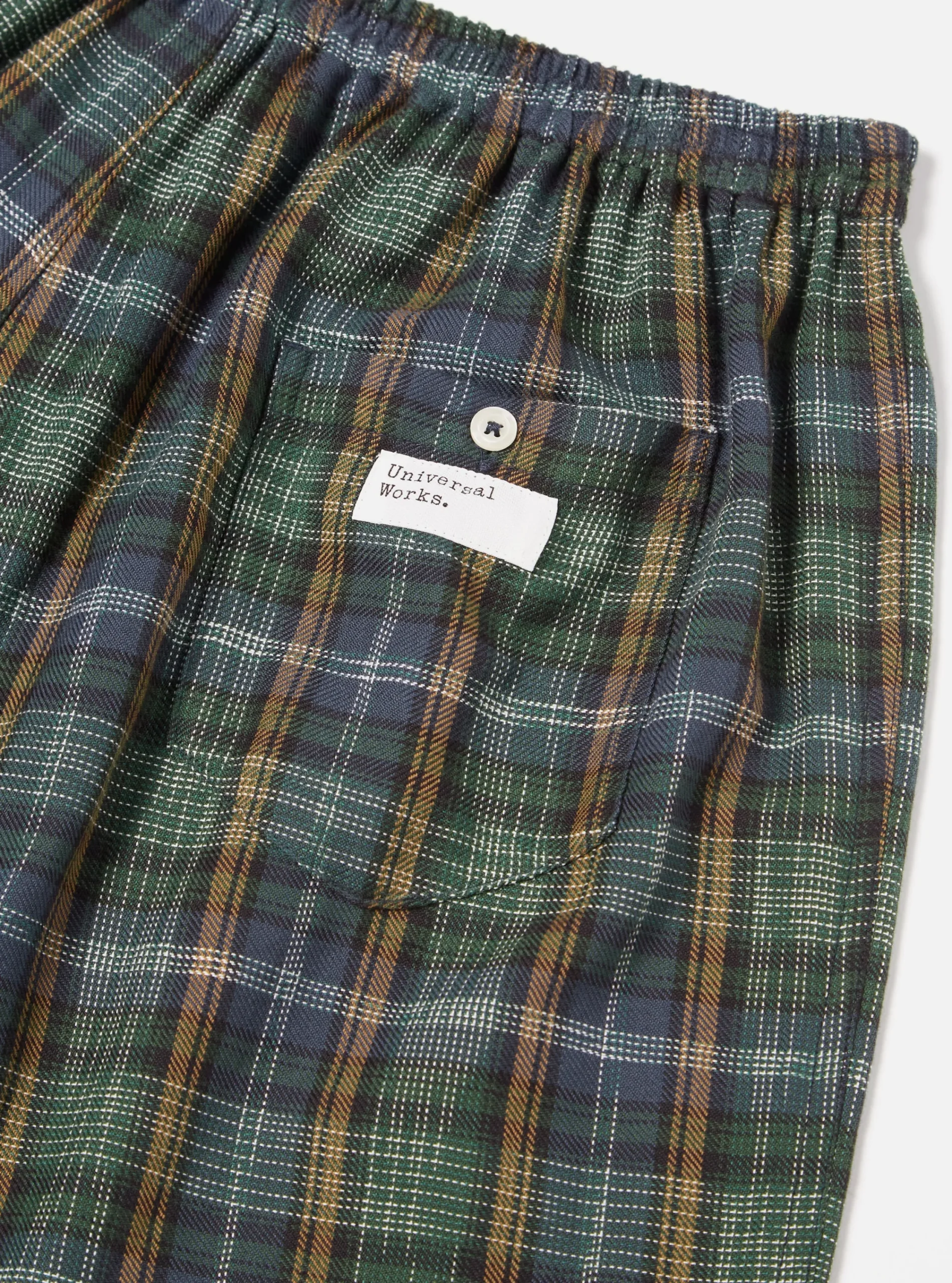 Fashion Boxer Short In Green Ikat Twill Check Men Underwear & Socks.