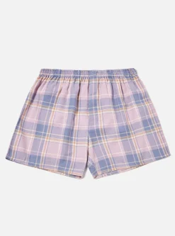 Outlet Boxer Short In Lilac Soft Check Men Underwear & Socks.