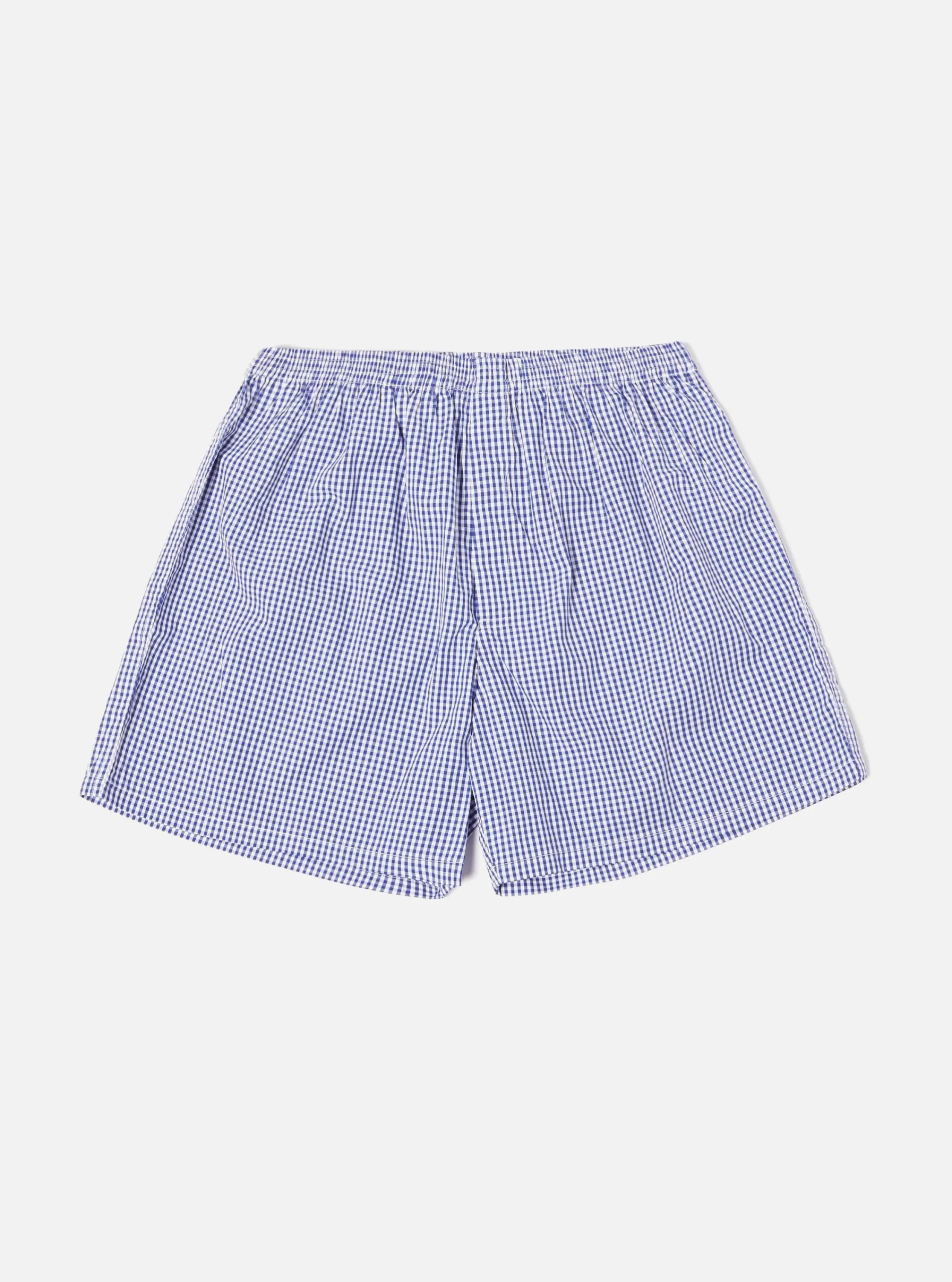 New Boxer Short In Blue Gingham Check Men Nightwear.