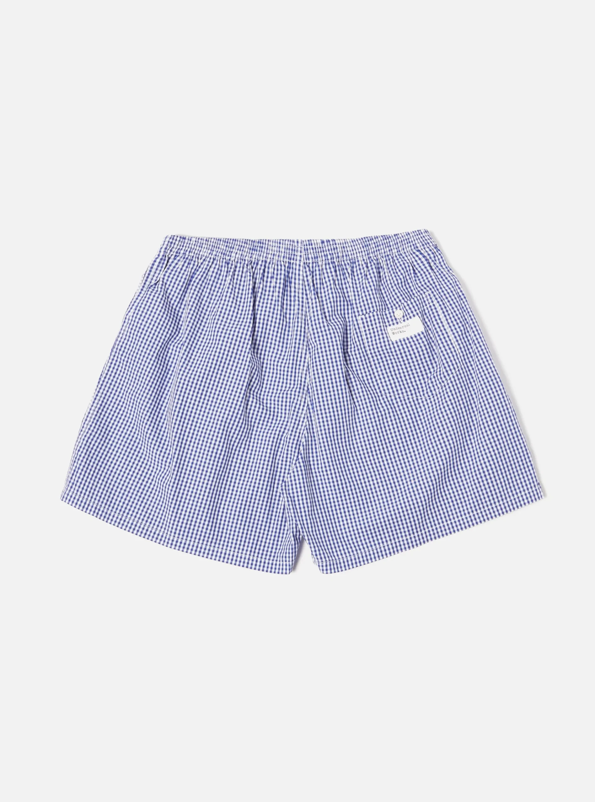 New Boxer Short In Blue Gingham Check Men Nightwear.