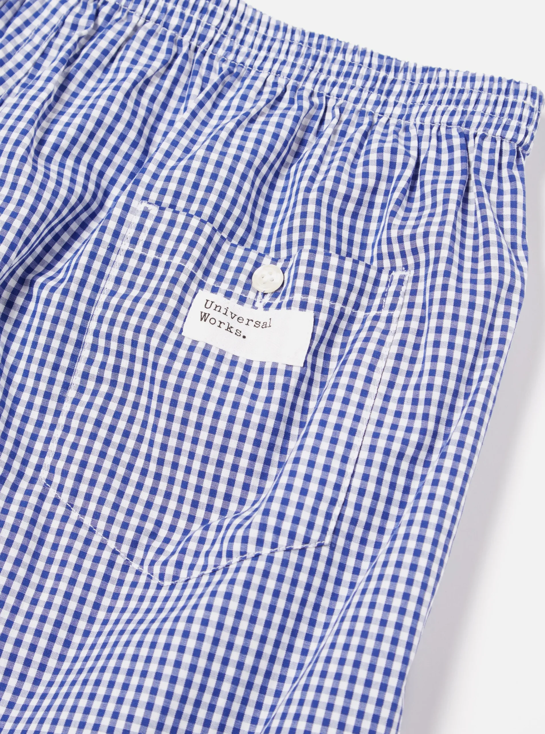 New Boxer Short In Blue Gingham Check Men Nightwear.