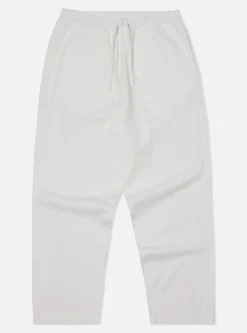Shop Braga Pant In Ecru Italian Herringbone Cotton Men Trousers.