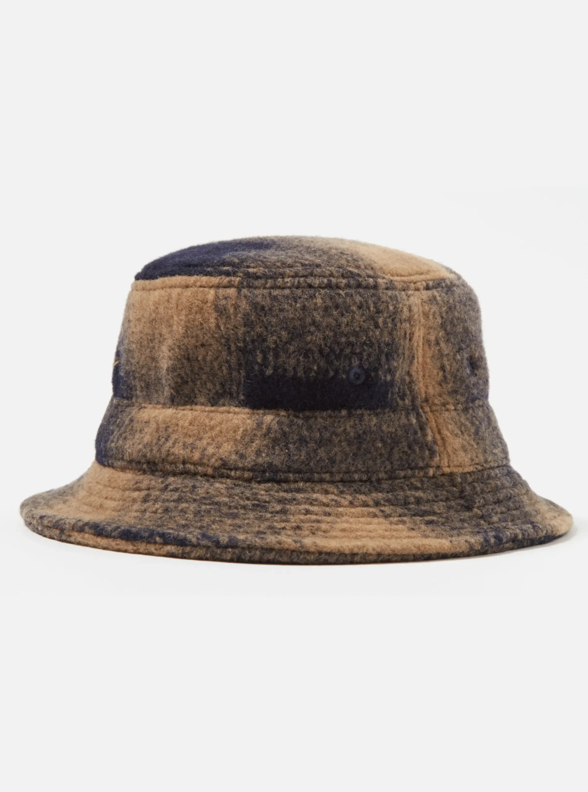 Shop Bucket Hat In Navy Mix Wool Fleece Men Accessories.