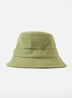 Discount Bucket Hat In Green Canvas Men Accessories.