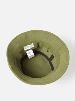 Discount Bucket Hat In Green Canvas Men Accessories.