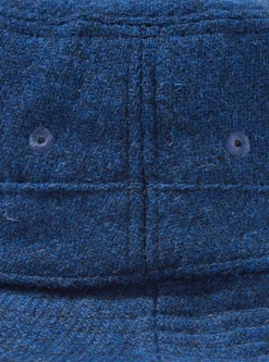 Sale Bucket Hat In Indigo Harris Tweed Men Accessories.