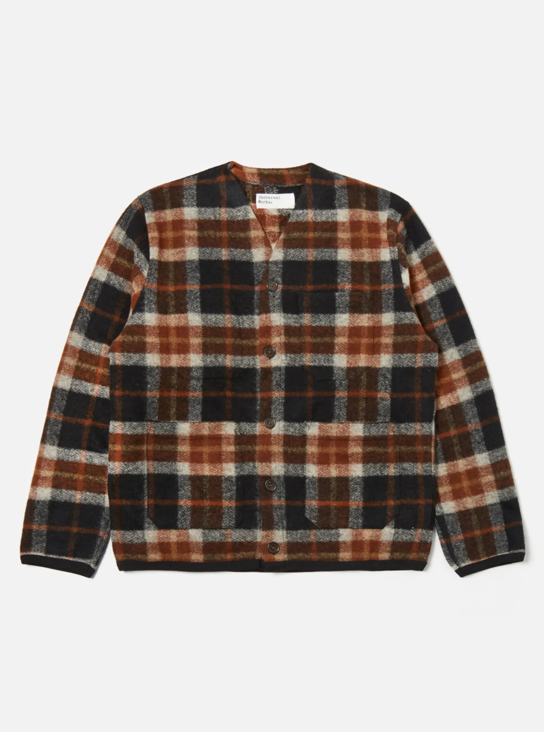 Online Cardigan In Brown British Check Fleece Men Fleece.