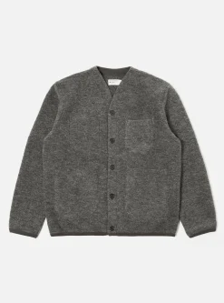 Clearance Cardigan In Grey Marl Wool Fleece Men Fleece.