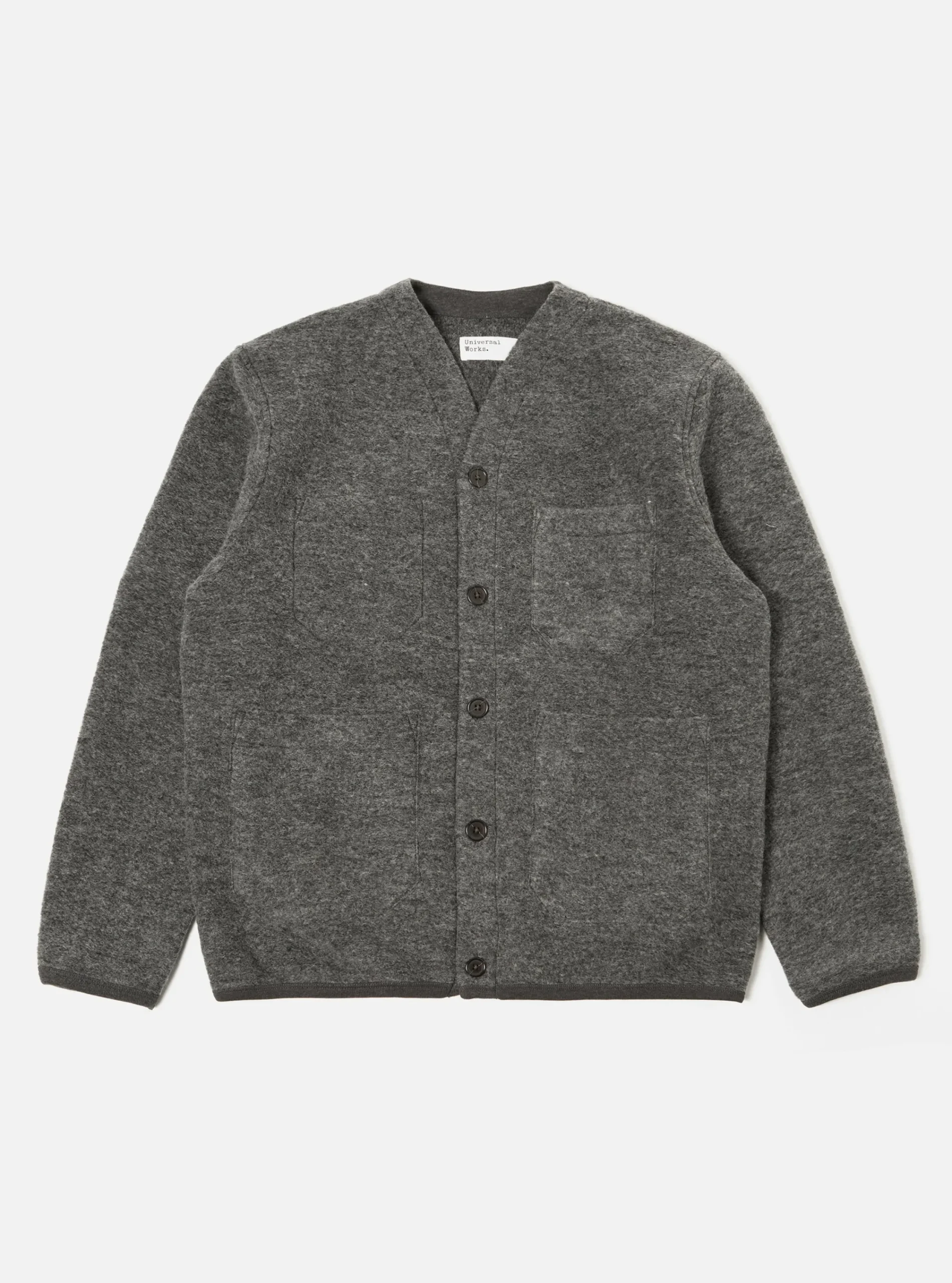 Clearance Cardigan In Grey Marl Wool Fleece Men Fleece.
