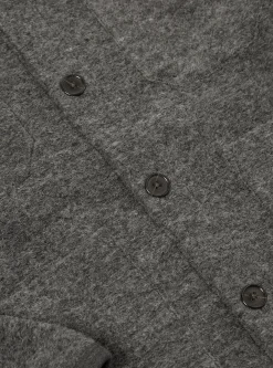 Clearance Cardigan In Grey Marl Wool Fleece Men Fleece.