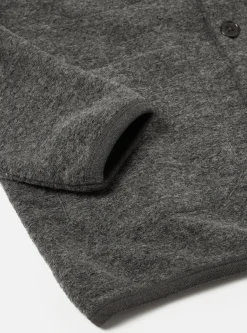 Clearance Cardigan In Grey Marl Wool Fleece Men Fleece.