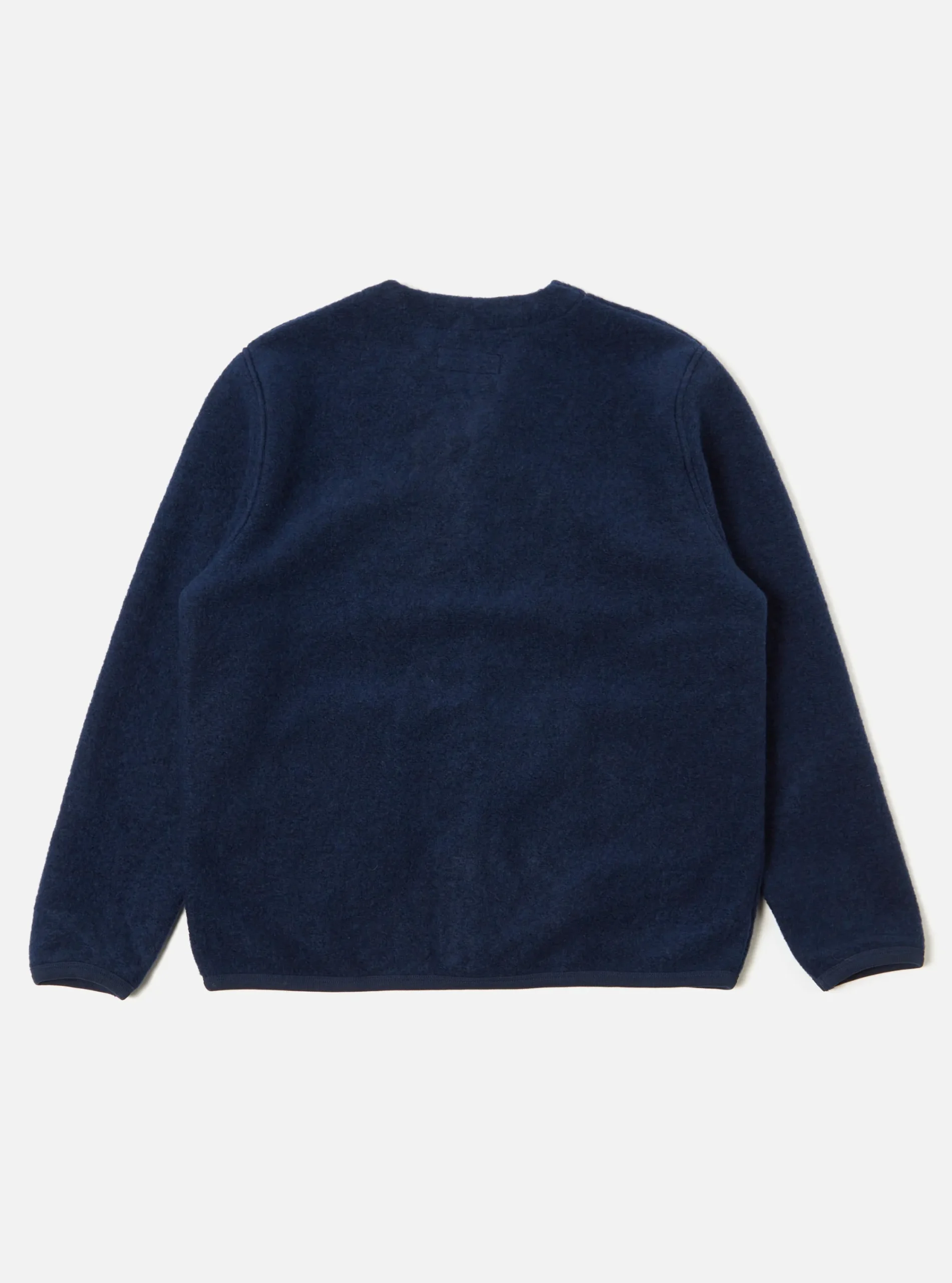 Hot Cardigan In Indigo Wool Fleece Men Fleece.