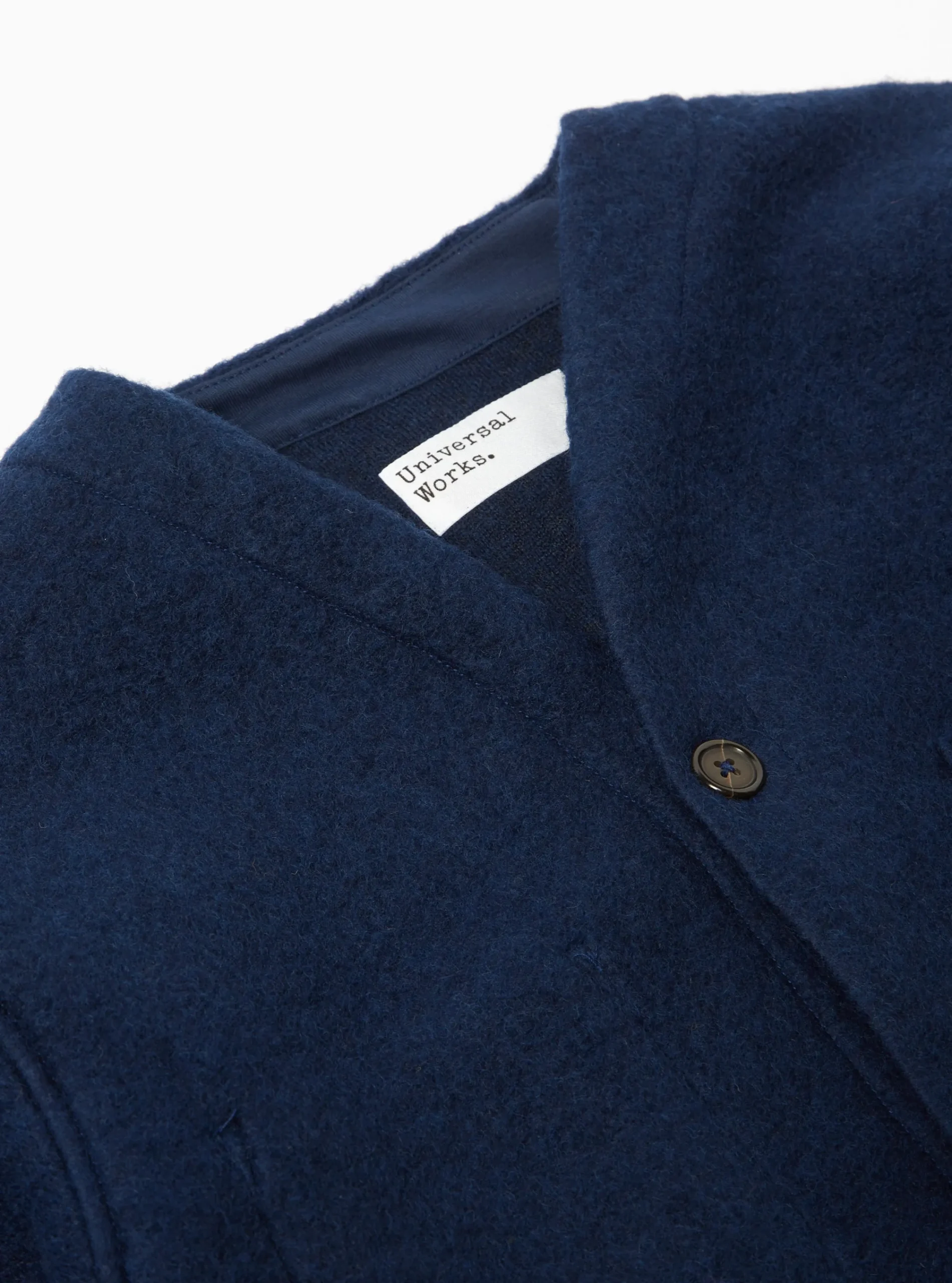 Hot Cardigan In Indigo Wool Fleece Men Fleece.