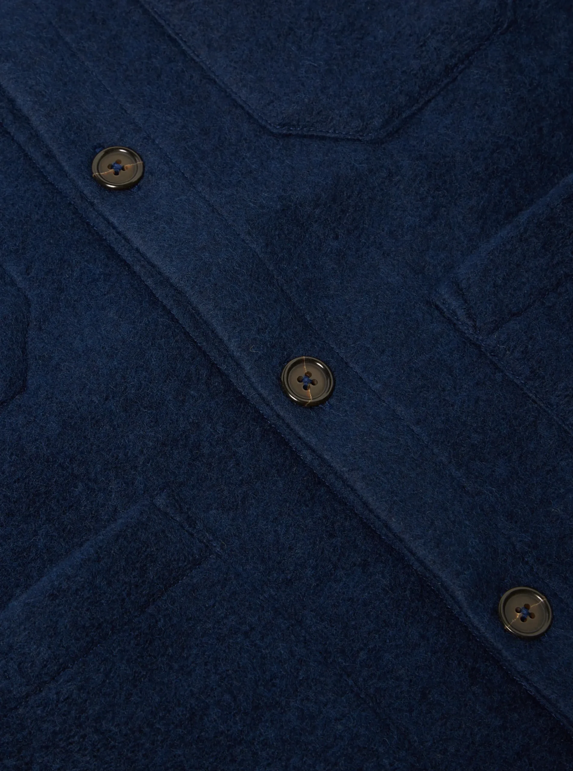 Hot Cardigan In Indigo Wool Fleece Men Fleece.