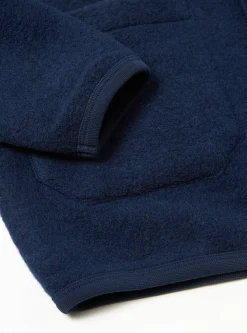 Hot Cardigan In Indigo Wool Fleece Men Fleece.