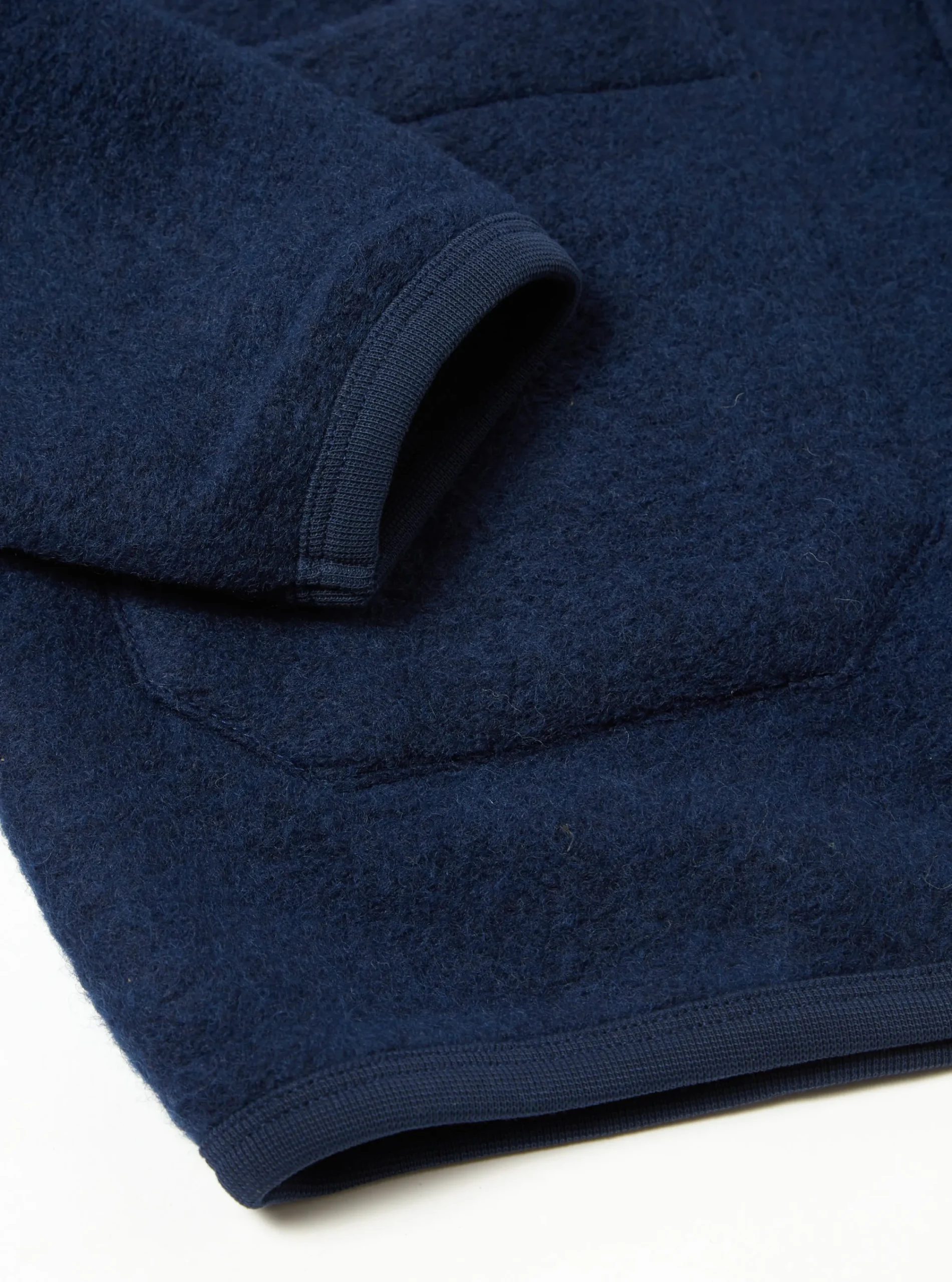 Hot Cardigan In Indigo Wool Fleece Men Fleece.
