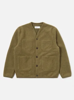 Shop Cardigan In Lovat Wool Fleece Men Fleece.