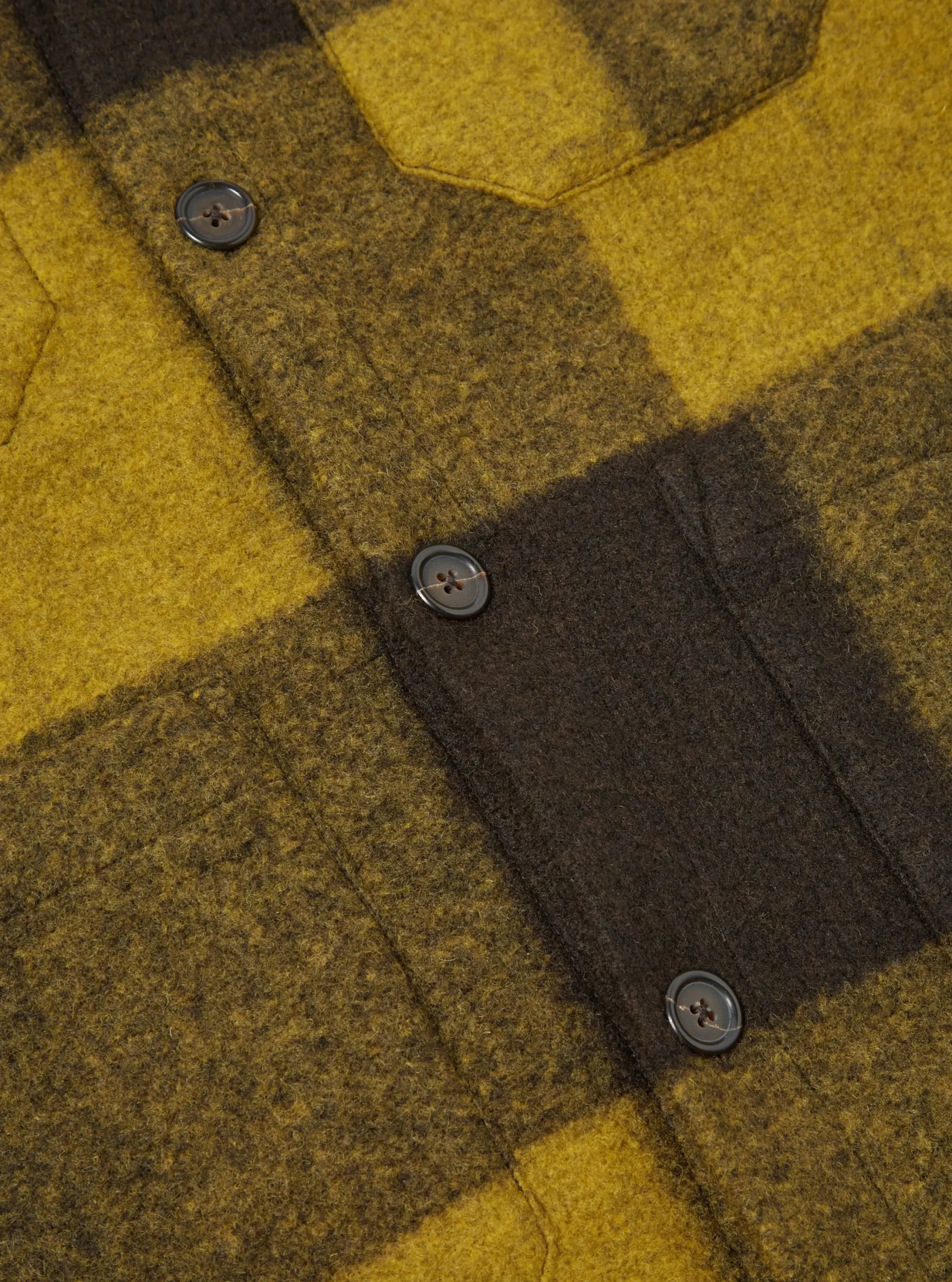 New Cardigan In Mustard/Brown Studio Check Fleece Men Fleece.