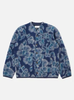 Fashion Cardigan In Navy Flower Fleece Men Fleece.