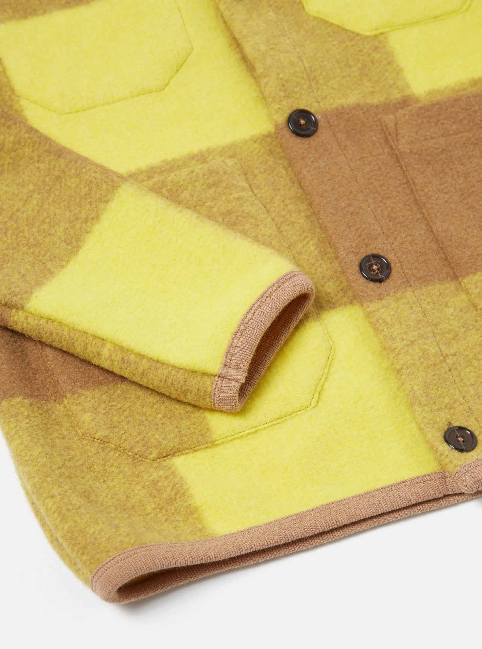 Sale Cardigan In Sand/Yellow Studio Check Fleece Men Fleece.