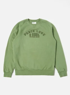 New Classic Crew Sweatshirt In Green Dry Brushback Pls Men Tees & Sweats.