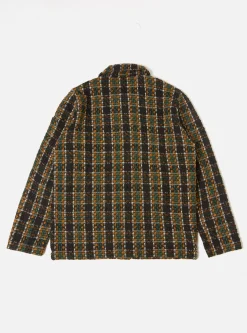 Fashion Coverall Jacket In Charcoal Crazy Check Wool Mix Men Jackets.